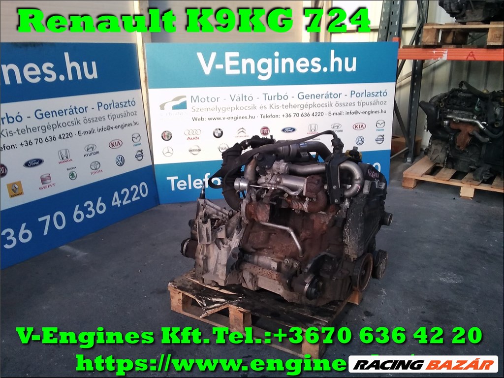Renault K9KG 724 bontott motor 2. kép