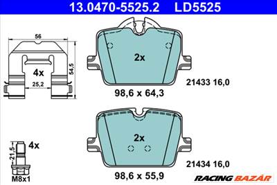 ATE 13.0470-5525.2 - fékbetétkészlet, tárcsafék BMW TOYOTA