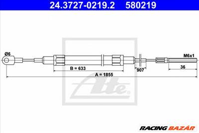 ATE 24.3727-0219.2 - Kézifék bowden BMW