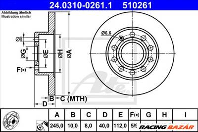 ATE 24.0310-0261.1 - féktárcsa AUDI SEAT