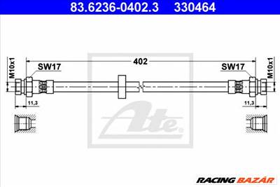 ATE 83.6236-0402.3 - fékcső SEAT VW