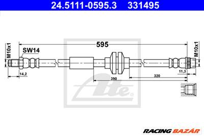 ATE 24.5111-0595.3 - fékcső OPEL RENAULT VAUXHALL