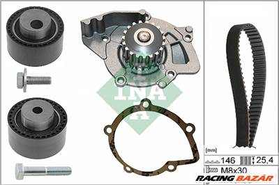 INA 530 0446 31 - Vízpumpa + fogasszíj készlet CITROËN FIAT LANCIA PEUGEOT