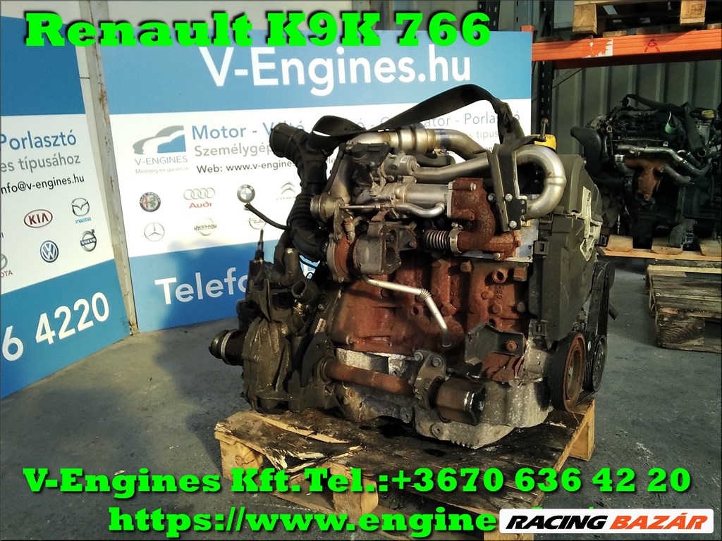 Renault K9K 766 bontott motor  2. kép