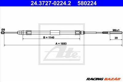 ATE 24.3727-0224.2 - Kézifék bowden BMW