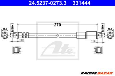 ATE 24.5237-0273.3 - fékcső AUDI