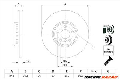 BOSCH 0 986 479 F59 - féktárcsa BMW