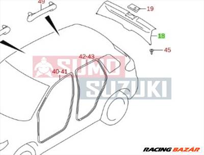 Suzuki Vitara 2015-> csomagtér borítás hátfalon 76191-54P01-5PK