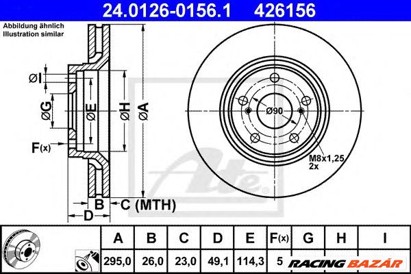 ATE 24.0126-0156.1 - féktárcsa TOYOTA 1. kép