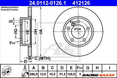 ATE 24.0112-0126.1 - féktárcsa BMW