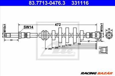ATE 83.7713-0476.3 - fékcső AUDI