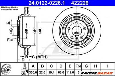 ATE 24.0122-0226.1 - féktárcsa MERCEDES-BENZ