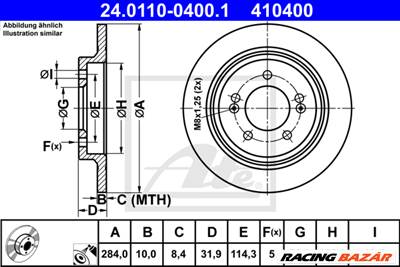 ATE 24.0110-0400.1 - féktárcsa HYUNDAI KIA