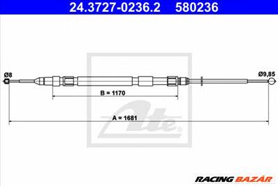 ATE 24.3727-0236.2 - Kézifék bowden BMW