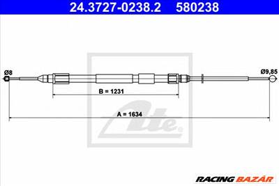 ATE 24.3727-0238.2 - Kézifék bowden BMW