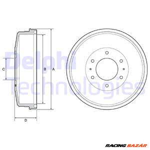 DELPHI BF559 - fékdob FIAT MITSUBISHI