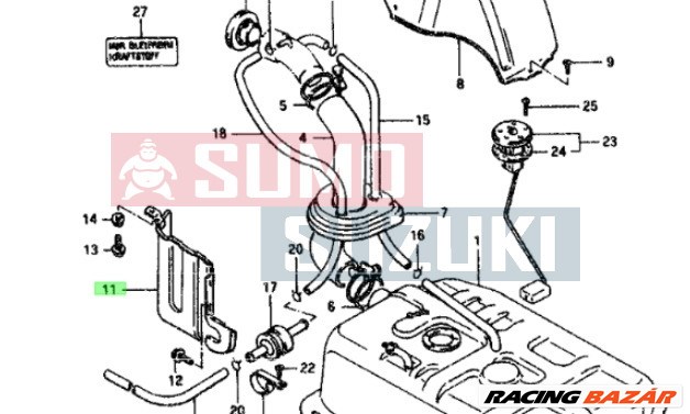 Suzuki Samurai benzincső mögötti lemez 89312-83030 4. kép