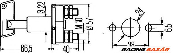 HELLA 6EK 002 843-002 - Főkapcsoló, akkumulátor 1. kép