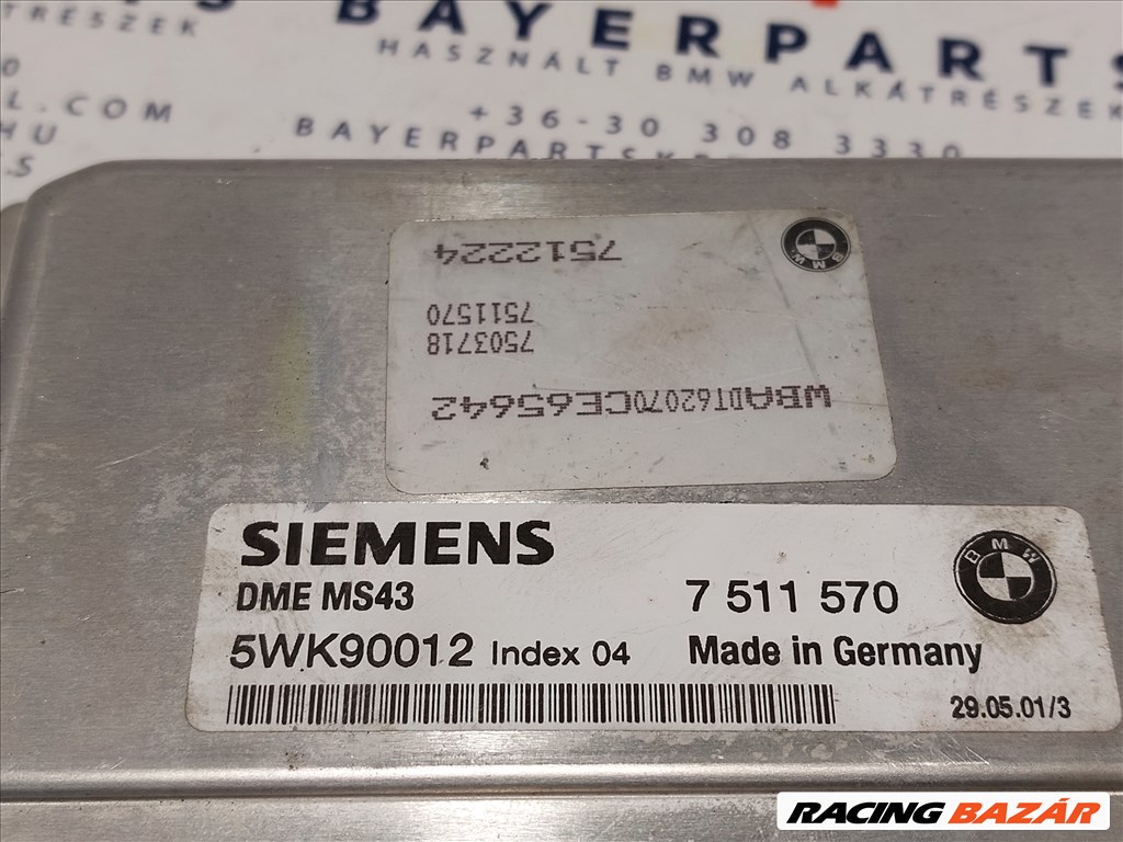 BMW E39 530i automata M54B30 ECU EWS computer motorvezérlő indító szett (001861) 7511570 2. kép