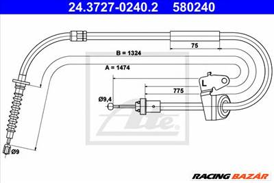 ATE 24.3727-0240.2 - Kézifék bowden MINI