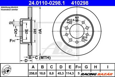 ATE 24.0110-0298.1 - féktárcsa HYUNDAI