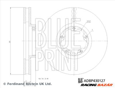 BLUE PRINT ADBP430127 - féktárcsa FORD