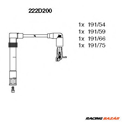 BREMI 222D200 - gyújtókábel szett AUDI SKODA 1. kép