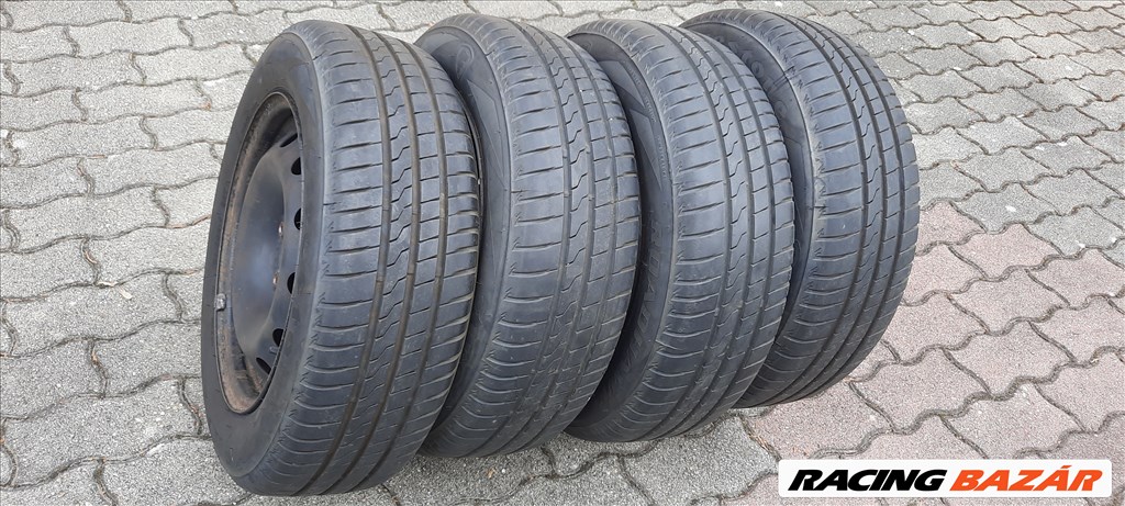 Fiat,Lancia,Ford Ka 4x98 lyukosztású 15"gyári lemezfelni, rajta 185/65 új Firestone nyári gumi  2. kép