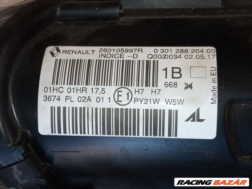 Renault Mégane III Jobb fényszóró 260105977R 3. kép