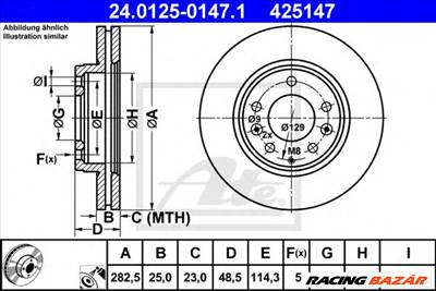 ATE 24.0125-0147.1 - féktárcsa MAZDA