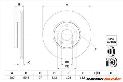 BOSCH 0 986 479 F81 - féktárcsa FORD