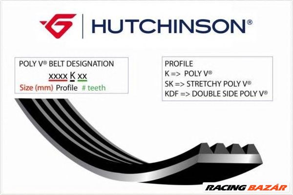 HUTCHINSON 1805 K 6 - hosszbordás szíj FORD JEEP NISSAN OPEL RENAULT SAAB VAUXHALL 1. kép