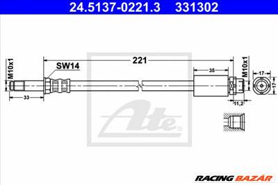 ATE 24.5137-0221.3 - fékcső BMW