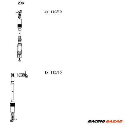 BREMI 236 - gyújtókábel szett AUDI