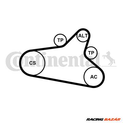 CONTINENTAL CTAM 6PK1020 EXTRA K1 - hosszbordás szíj készlet CITROËN DS PEUGEOT
