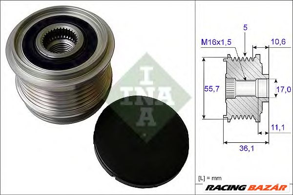 INA 535 0161 10 - generátor szabadonfutó FORD VOLVO 1. kép