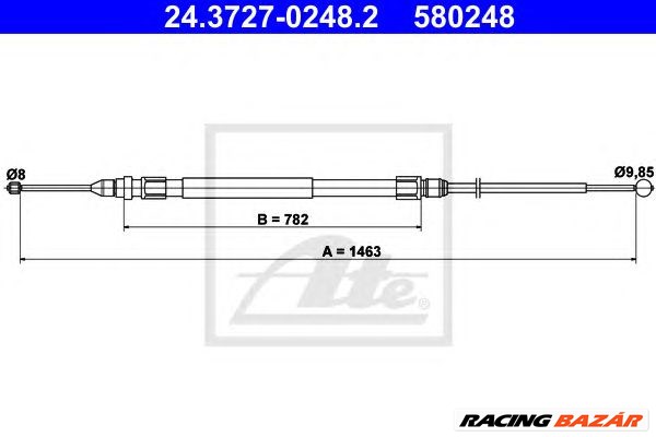 ATE 24.3727-0248.2 - Kézifék bowden BMW 1. kép