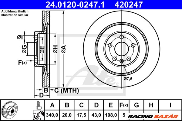 ATE 24.0120-0247.1 - féktárcsa VOLVO 1. kép