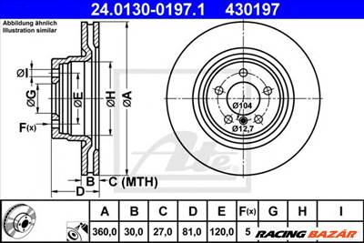 ATE 24.0130-0197.1 - féktárcsa LAND ROVER