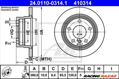 ATE 24.0110-0314.1 - féktárcsa BMW