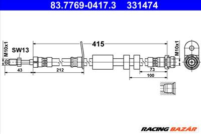 ATE 83.7769-0417.3 - fékcső FORD