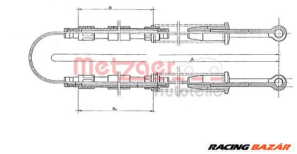 METZGER 321.4 - Kézifék bowden FIAT LANCIA 1. kép