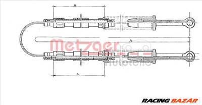 METZGER 321.4 - Kézifék bowden FIAT LANCIA