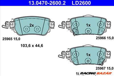 ATE 13.0470-2600.2 - fékbetétkészlet, tárcsafék NISSAN RENAULT
