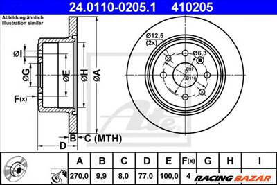 ATE 24.0110-0205.1 - féktárcsa OPEL VAUXHALL