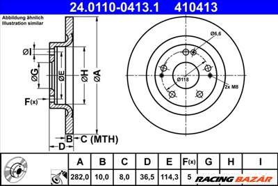 ATE 24.0110-0413.1 - féktárcsa HONDA