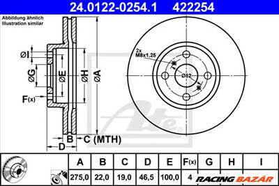 ATE 24.0122-0254.1 - féktárcsa TOYOTA