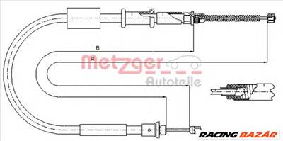 METZGER 321.6 - Kézifék bowden LANCIA