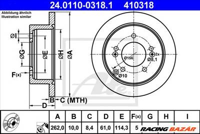 ATE 24.0110-0318.1 - féktárcsa HYUNDAI KIA