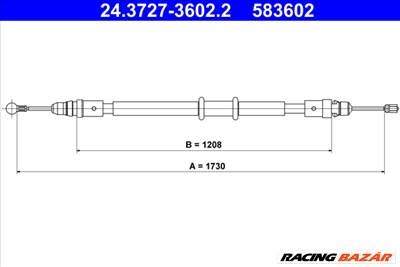 ATE 24.3727-3602.2 - Kézifék bowden OPEL RENAULT VAUXHALL